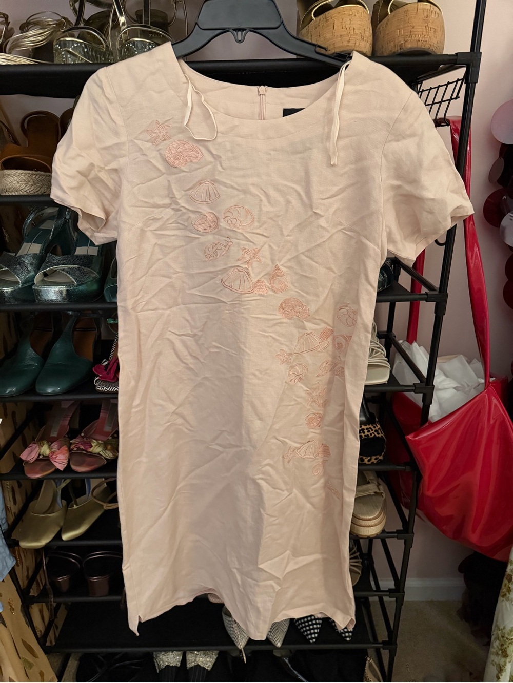 Positive Attitude Blush Linen-Blend Dress